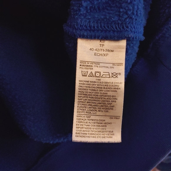 (2 for $20) GAP blue pullover hoodie size extra small - Picture 3 of 5